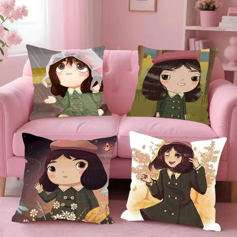 L-Little Misfortune Benjamin Pillow Case For Living Room Bedroom Hotel Pattern Printed Cushion Cover Decorations and Protector