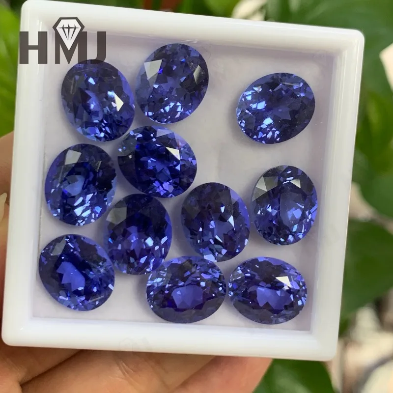 Lab Grown Sapphire Royal Blue Color Oval Shape Gemstones Selectable AGL Certificate Beads for Diy Jewelry Making Materials Charm