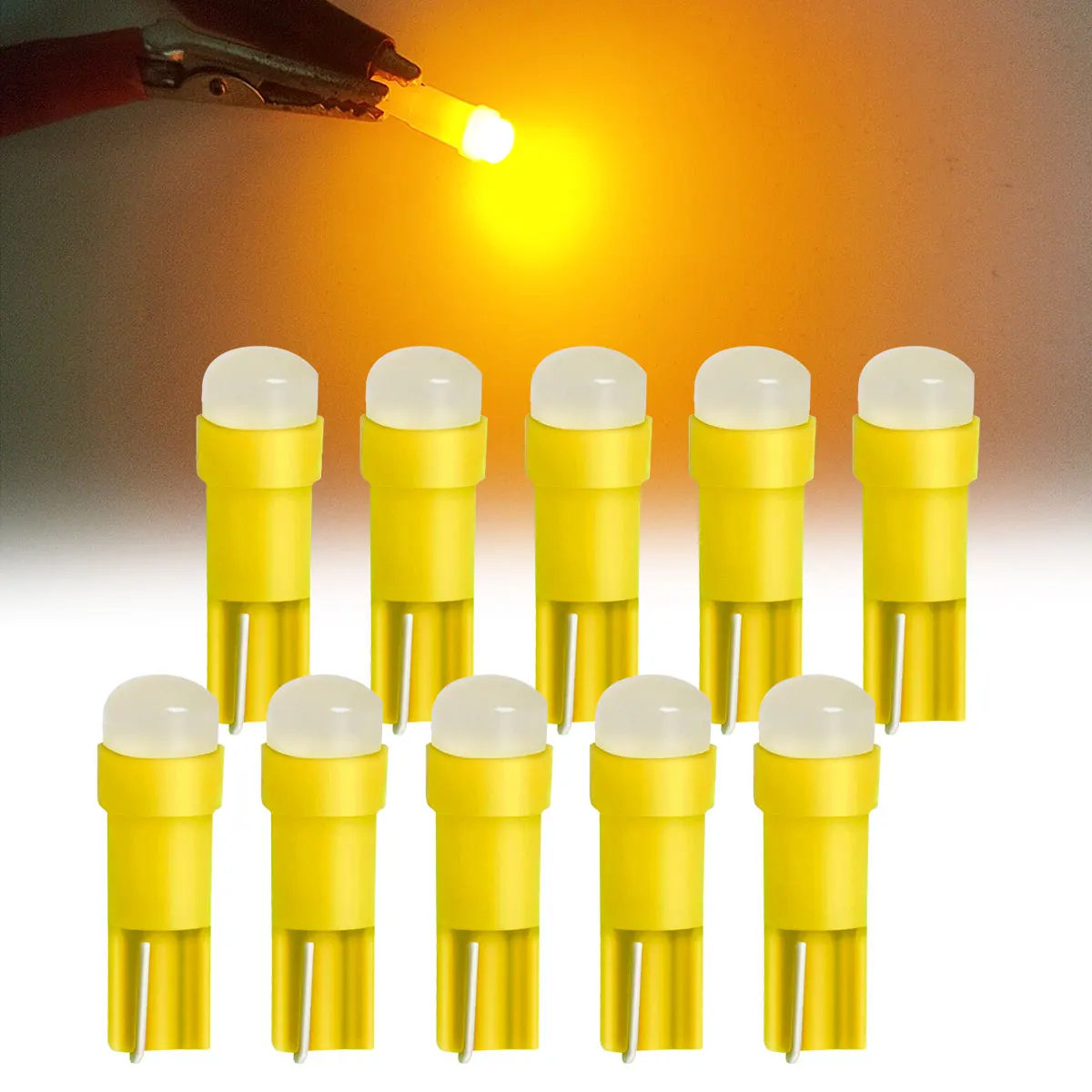 10PCS T5 Led-leuchten W 1,2 W W3W LED Auto Innen Licht Auto Seite Für Auto Blinker Dome Tür lesen Backup Freiheit Lichter