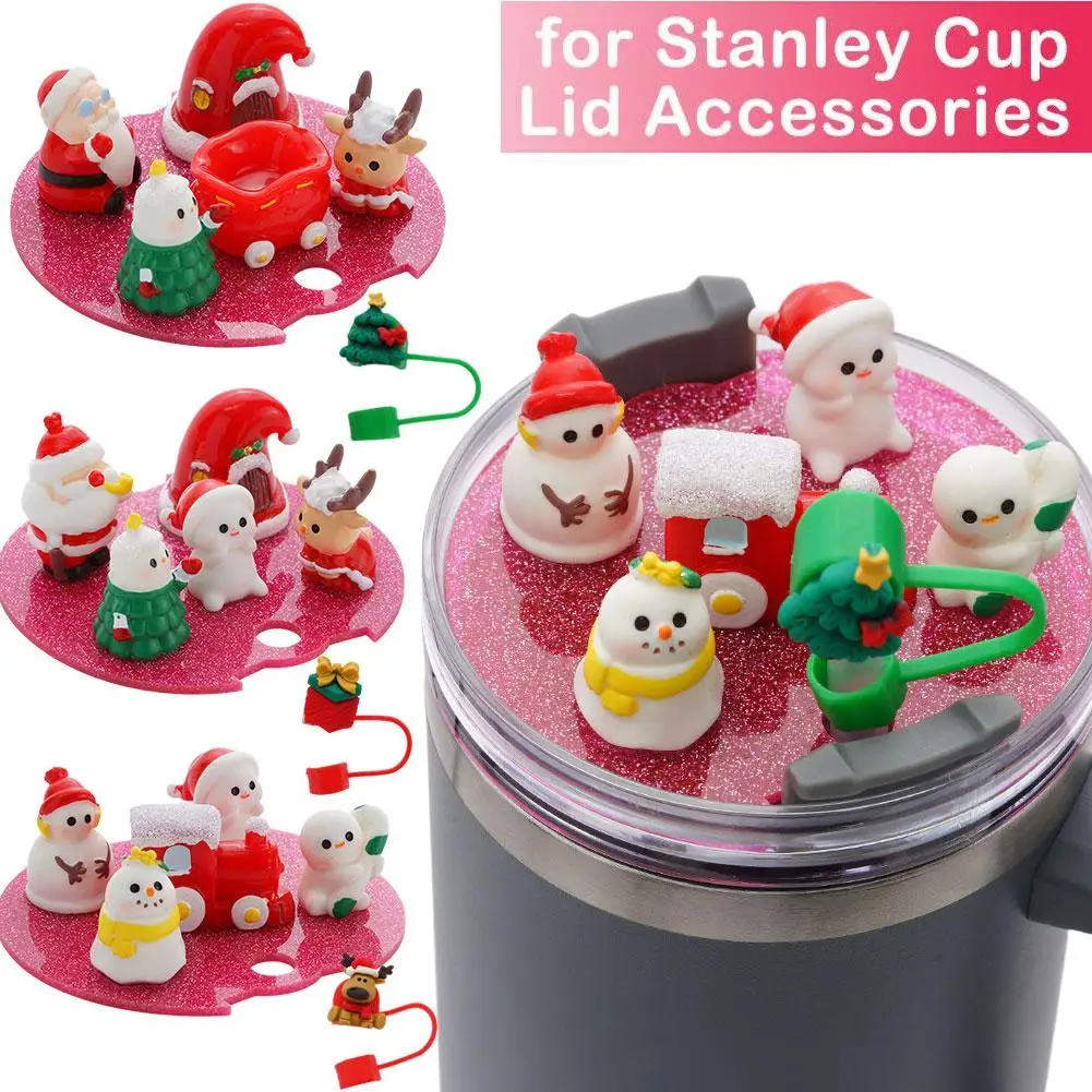 

Christmas Straw Cover Cap Dust-Proof Reusable Straw Tips Lids For Stanley Cup Straw Topper Compatible With 40oz Tumbler ﻿ S3L5