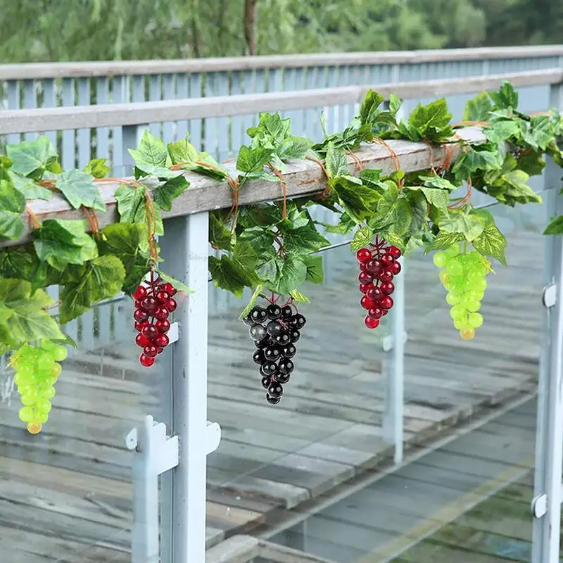 Artificial Grapes Cluster Fake Friut Decoration Plant Wine Display Artificial Decorative Ornaments Garden Decor Accessories