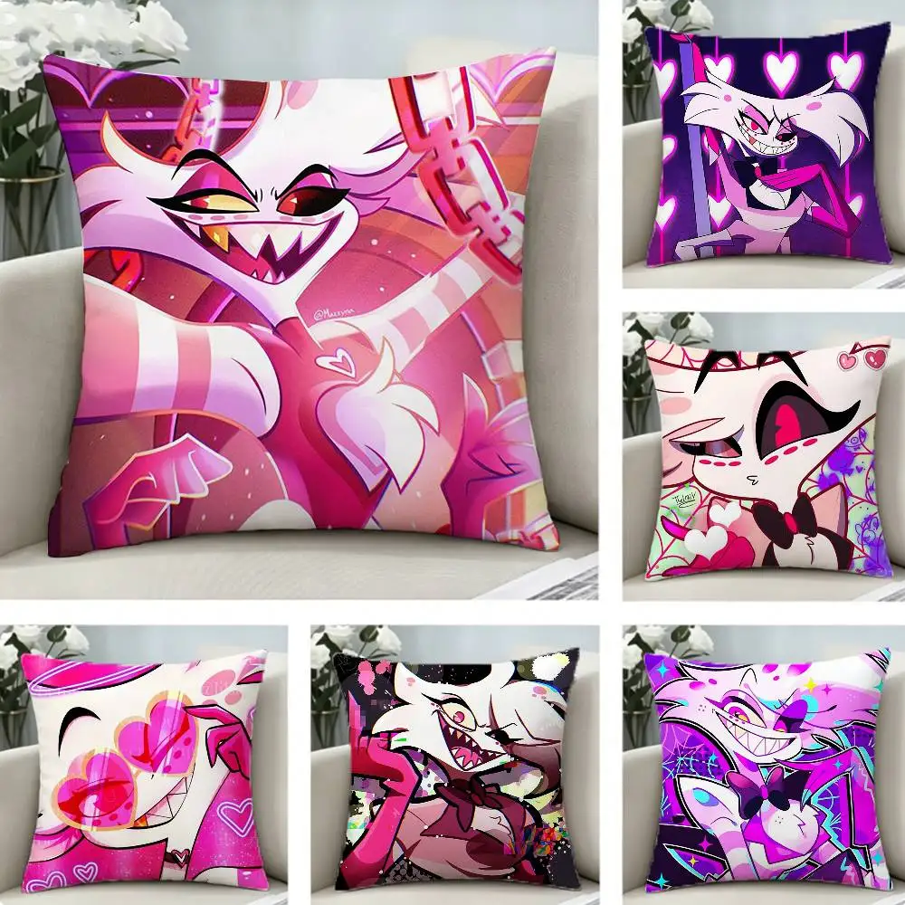 COOL Angel Dust H-Hazbin H-Hotel Pillow Case Pattern Printed Pillowcase For Living Room Sofa Cushion Cover