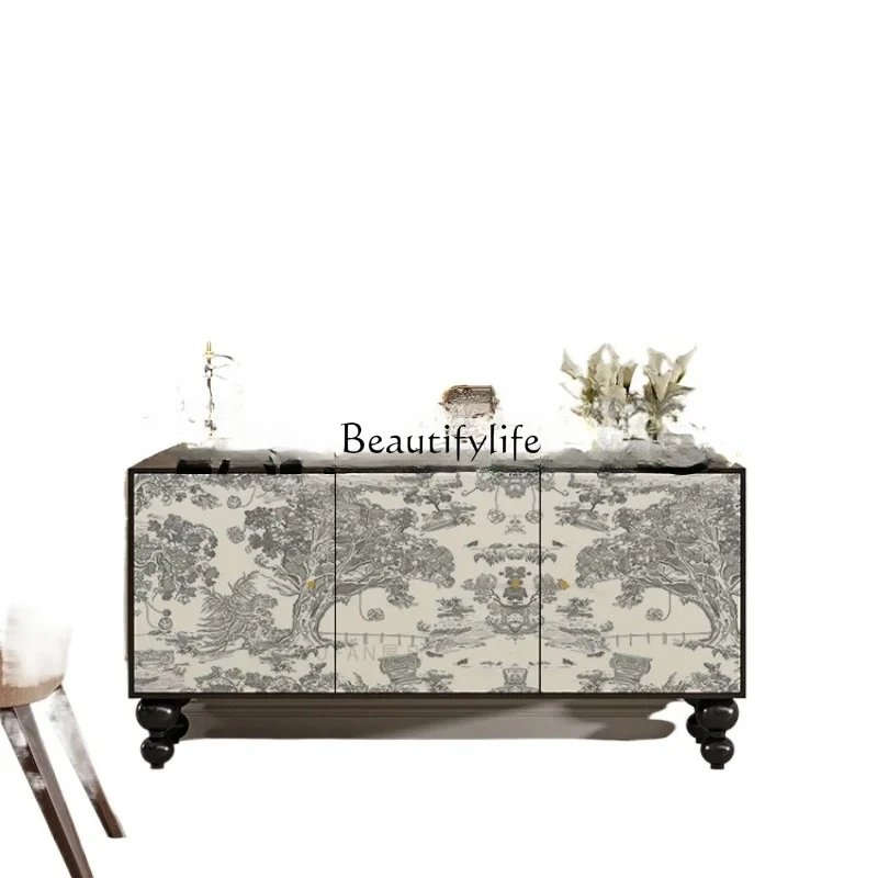 

Solid Wood Wall Integrated Sideboard Dining Room Multi-Functional Storage Cabinet