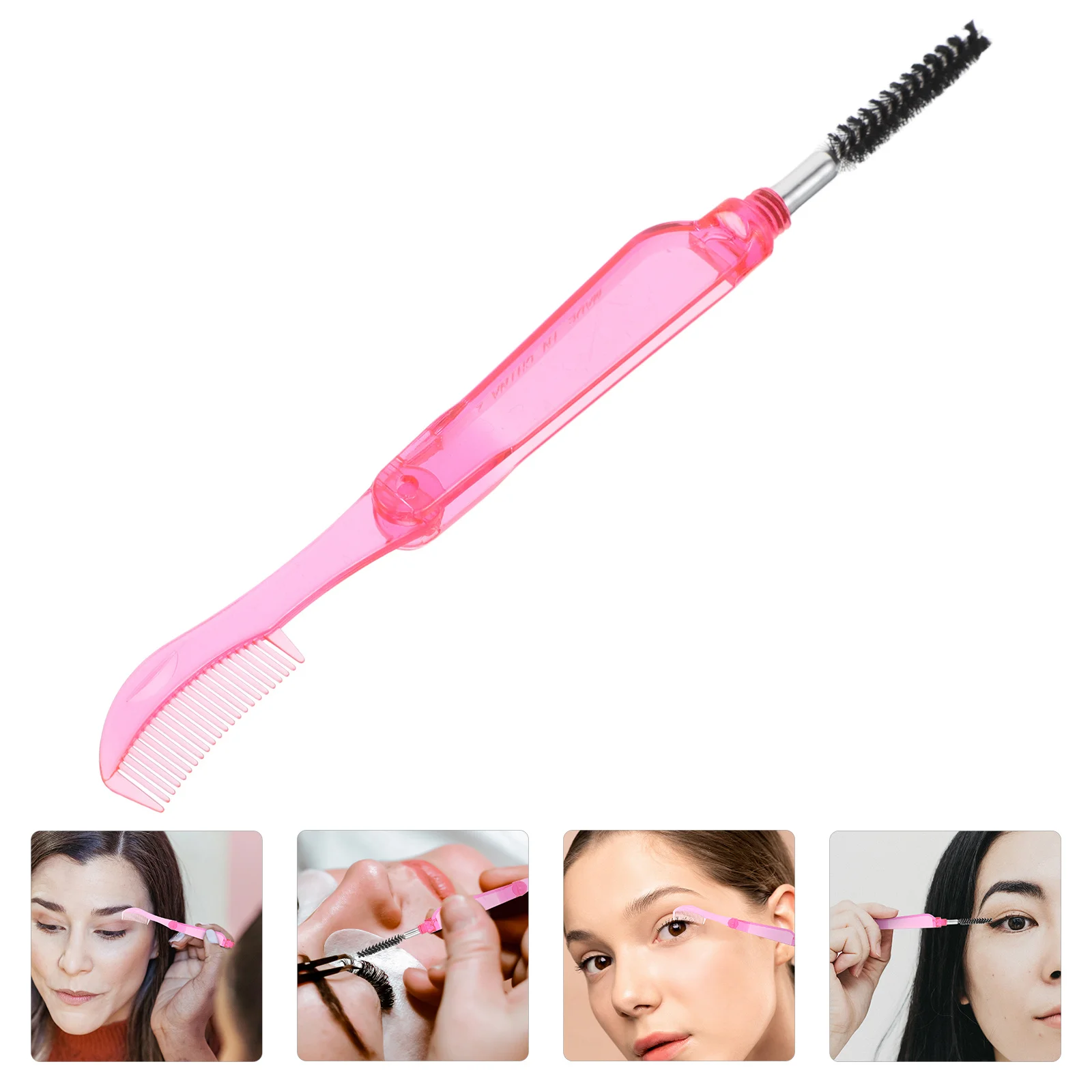 الأحمر للطي رمش مشط Dualhead 2in1 لاش الحاجب فرشاة المدمجة ماكياج أداة التهيأ ماسكارا أداة رمش فرشاة أمشاط #1