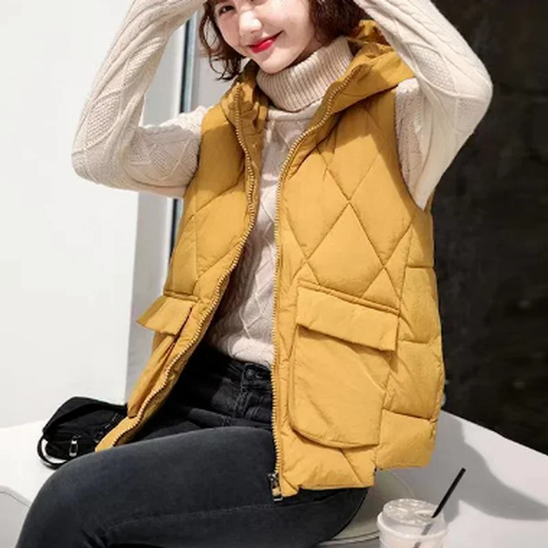 New Style Down Cotton Ladies Waistcoat Vest Jacket Women Short Korean Waistcoat Waistcoat For Autumn And Winter Outer Wear