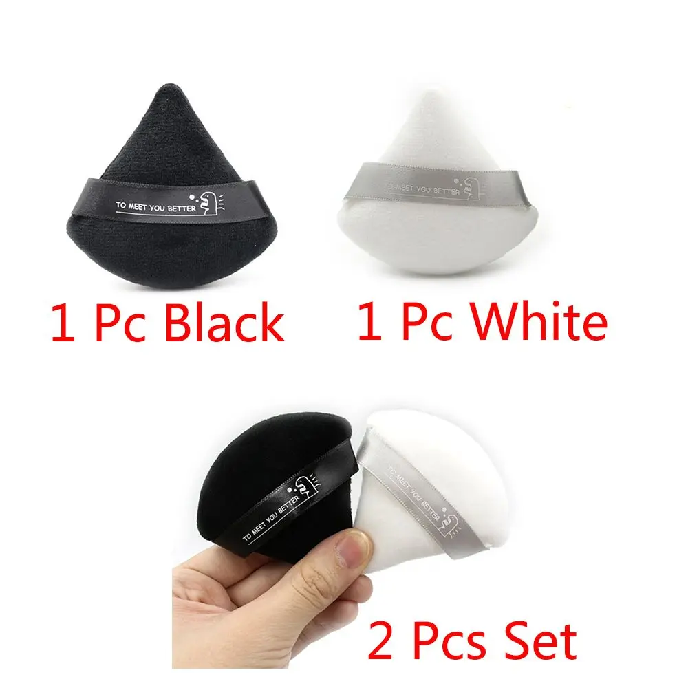 1/2 Pcs Cosmetics Washable Soft Cotton Triangle Velvet Powder Puff Mini Face Makeup sponge Makeup Puffs Face Powder Puff