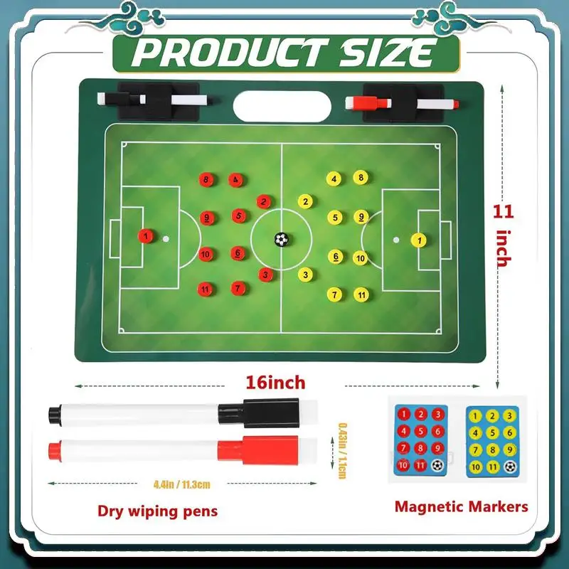Set Papan Pelatihan Papan Klip Sepak Bola Magnetik Untuk Pelatih, Untuk Permainan Teknik Strategi Olahraga