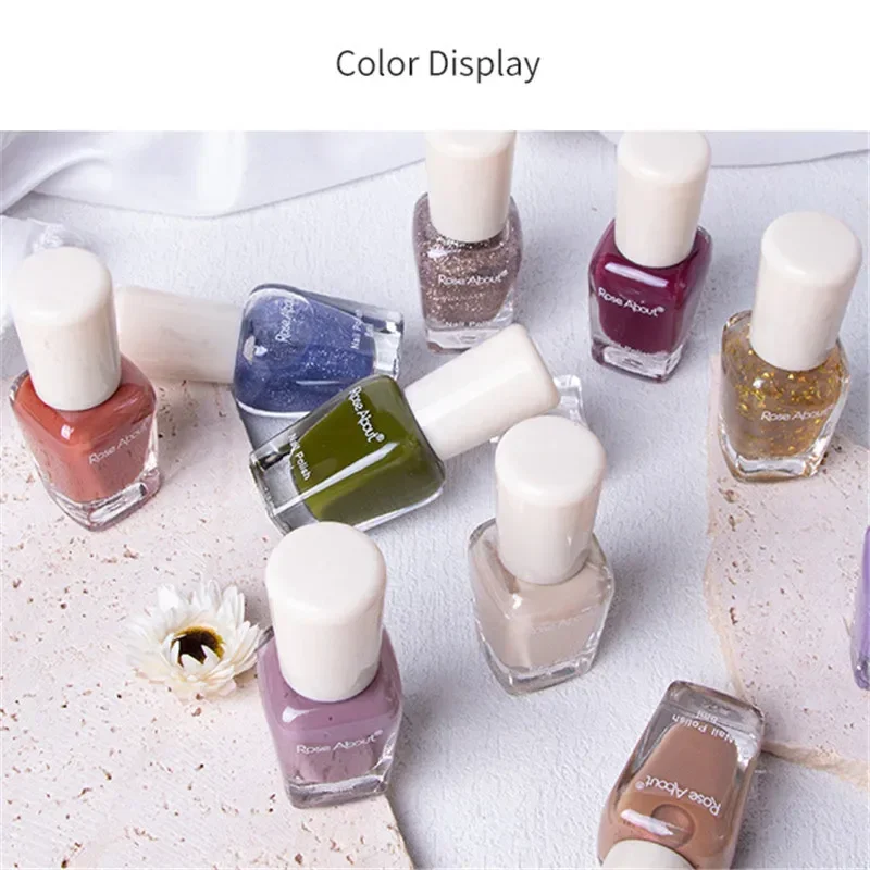 Esmalte de uñas a base de agua, purpurina, lentejuelas, larga duración, Tearable, saludable, secado rápido, Nude, 40 colores