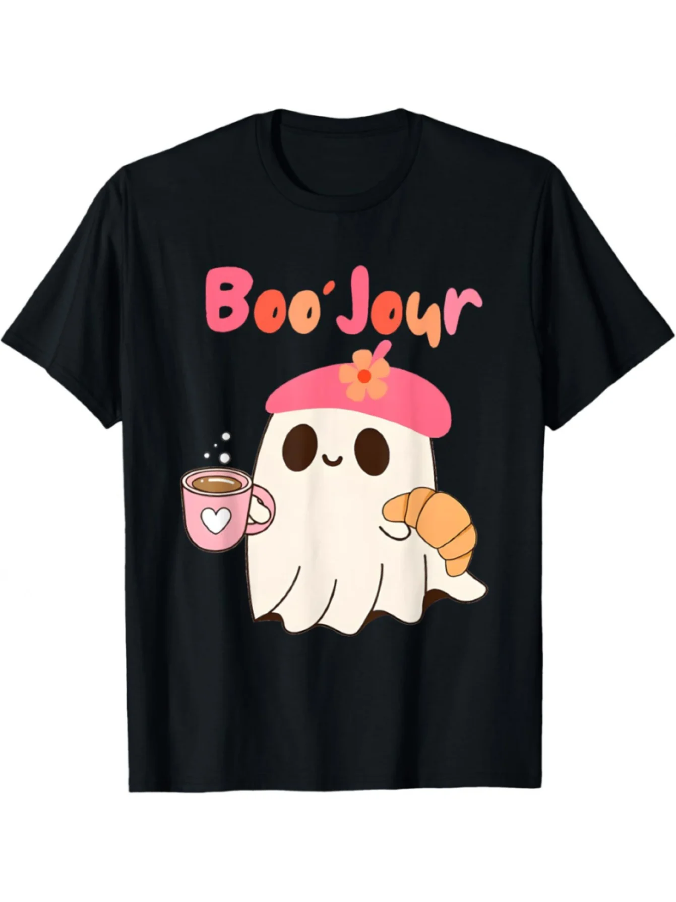 

[French Teacher Vintage T-Shirt] Boo Jour French Teacher Vintage T-Shirt | Bohemian Style Short Sleeve Round Neck