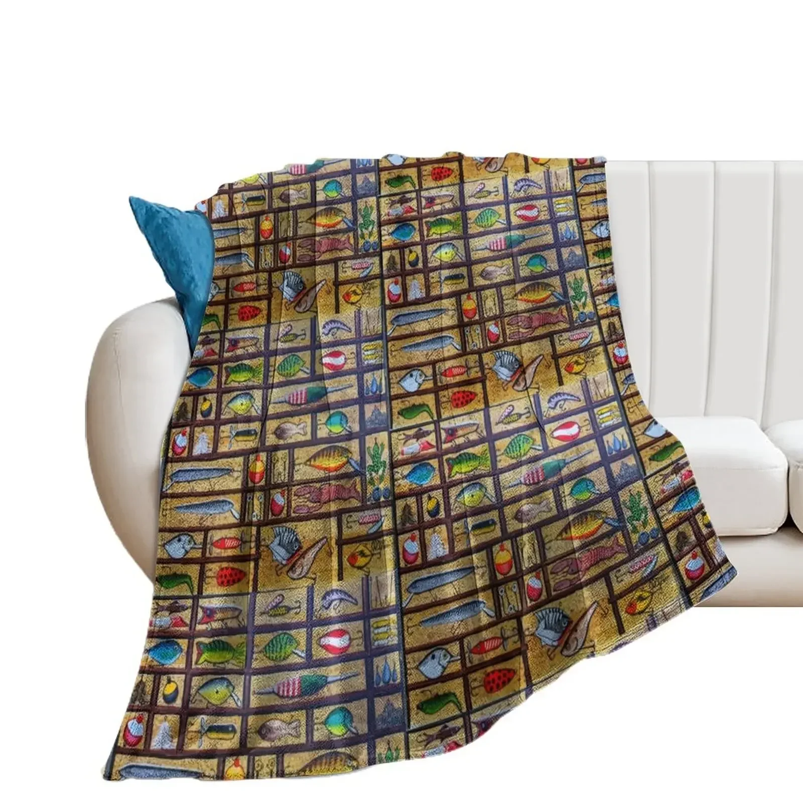 

Fishing Lures Collection Throw Blanket Blankets For Bed Decorative Throw Blankets