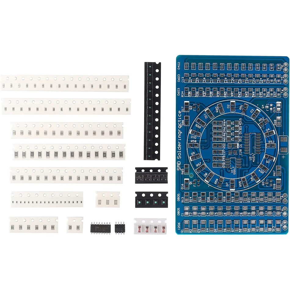 DIY SMD SMT Welding Practice Board DIY Soldering Kit Skill Training Board LED Transistor Set