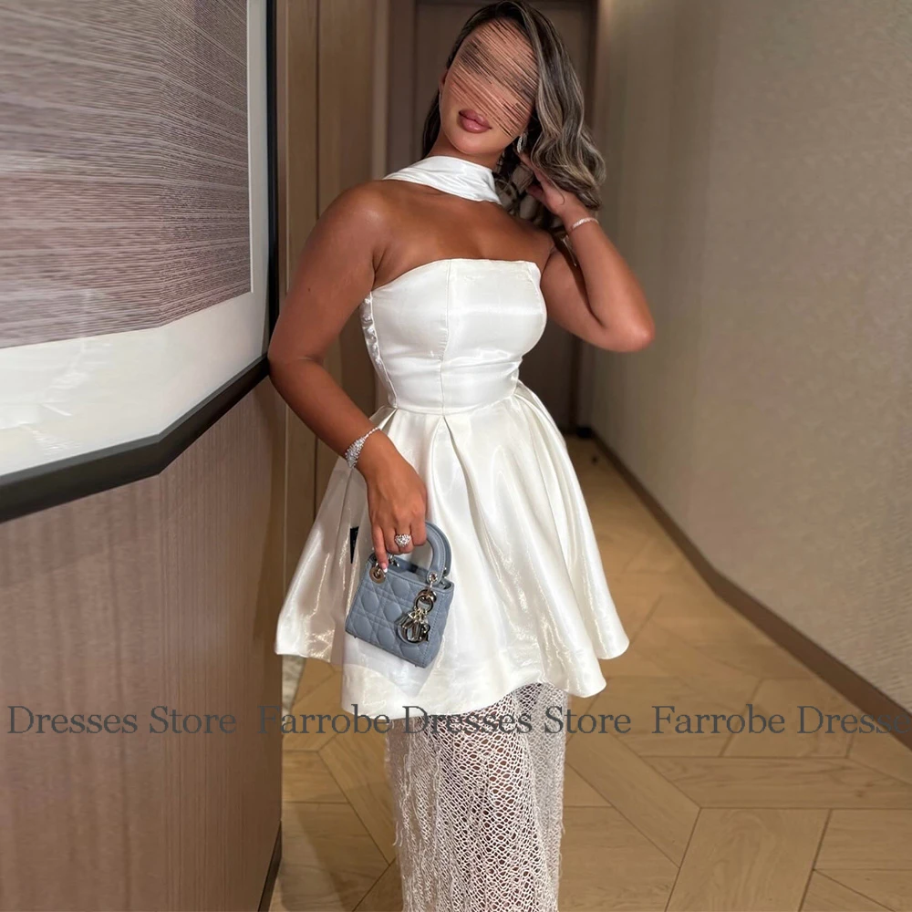 Hoge kwaliteit dames ceremoniejurken satijn a-lijn verjaardagsjurk ivoor strapless ruches sjaal kant speciale gelegenheidsjurken lang