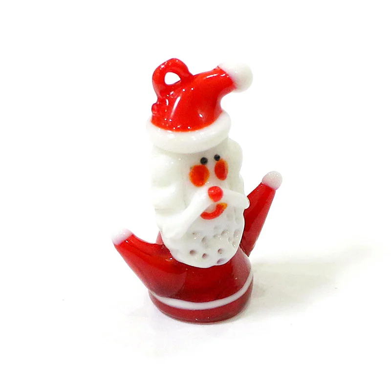 Pingente de Vidro do Papai Noel Artesanal Vermelho Decorativo para Árvore de Natal Enfeite Natalino Criativo Fofo e Charmoso Enfeite de Suspender para Decoração Festiva Caseira Presentes de Feriado