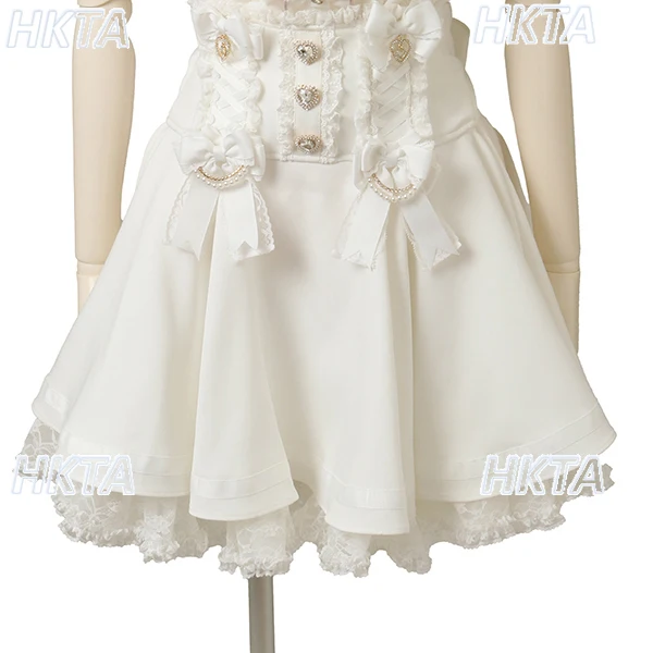 Japanese Liz Mini Skirt Sweet Girl 2025 Autumn New Cute Lace Lace Bow Removable Princess Lolita Skirts Kawaii Women Short Skirts