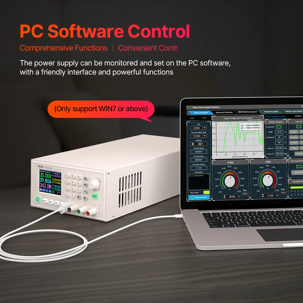 6018 conjunto montado 60v 18a ac para dc controle digital de carregamento de bateria ajustável regulador de fonte de alimentação de bancada de laboratório 1080w