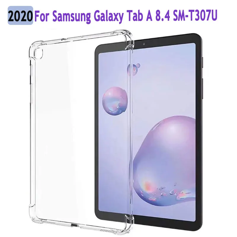 

Shockproof Airbags Clear Cover For Samsung Galaxy Tab A 8.4 2020 8.4" SM-T307U Soft TPU Transparent Tablet Protective Back Case