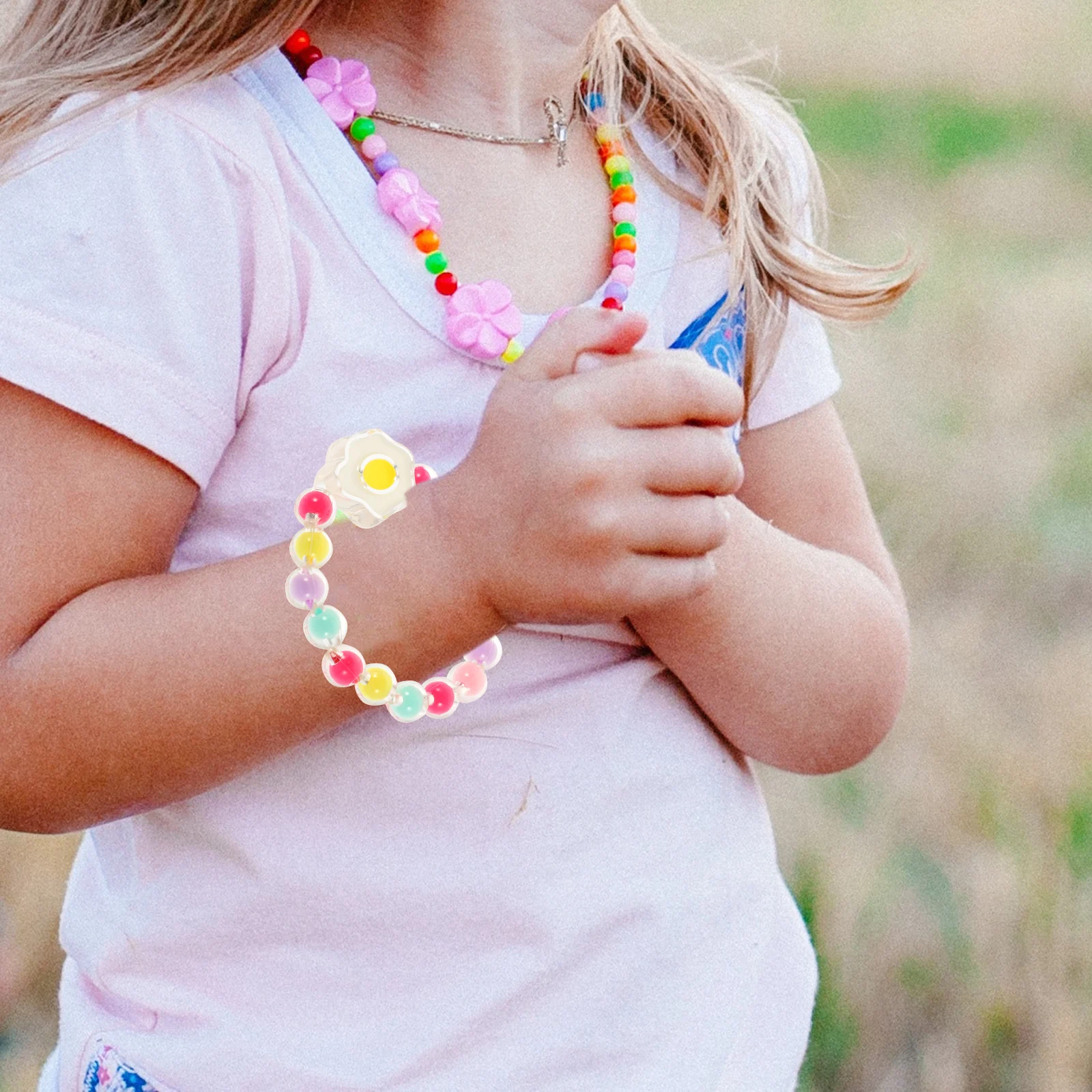 6 stuks kinderen kralen armbanden kinderen string armband set voor meisjes premium elastische plastic kralen polsbandjes sieraden cadeau