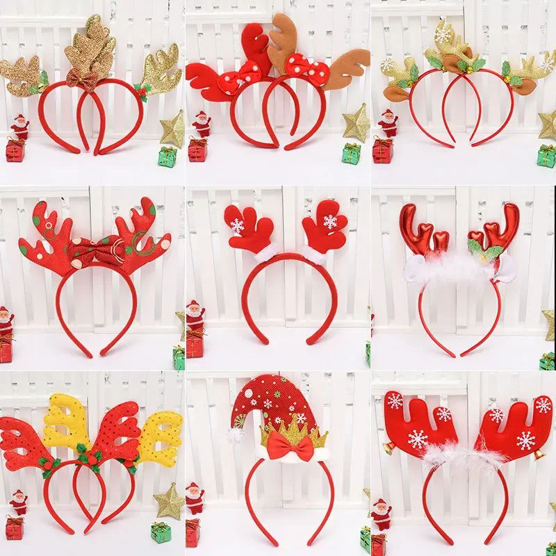 20pcs  Reindeer Antlers Headband Holiday Photo Booth Props Party Favors for Adults and Kids Wedding Festival