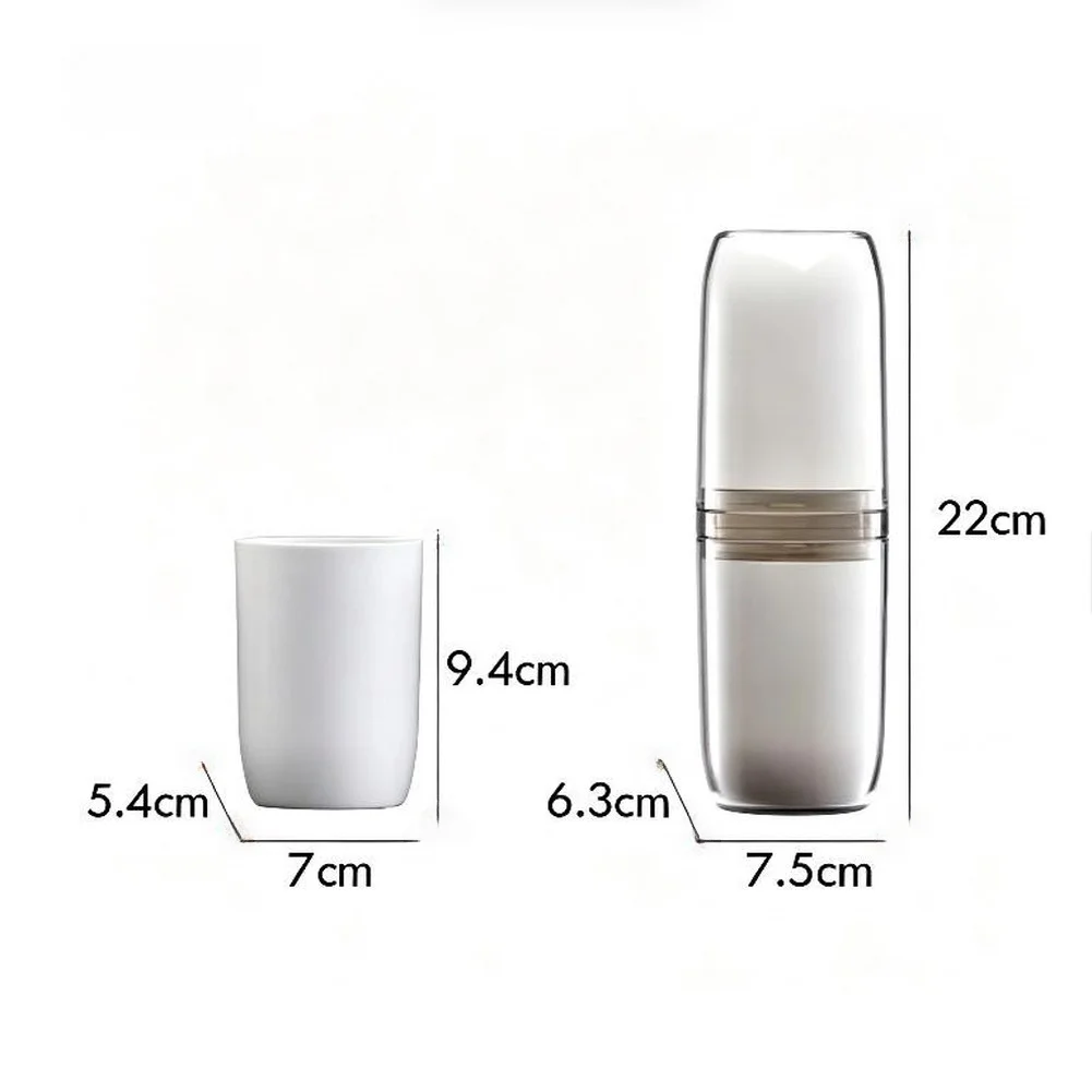 4-in-1 Travel Toothbrush Cup Set Portable Space Saving for Toothbrush Toothpaste Comb Storage ABS+PC 22x7.5x6.3cm