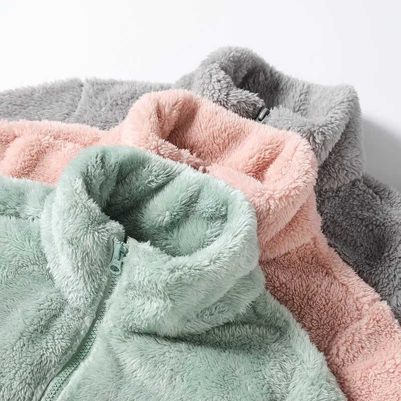 

Женская толстовка Thiened Fce с высоким воротником на молнии, свободного кроя, из кораллового флиса, осенне-зимняя, новая, 7 цветов