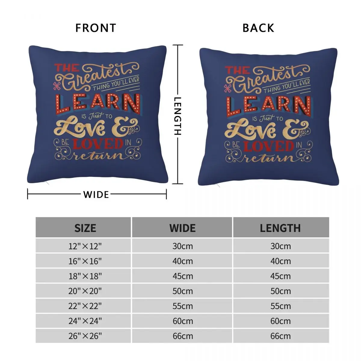 Love And Be Loved Return Square Pillowcase Polyester Linen Velvet Printed Zip Decor Sofa Cushion Cover 45x45