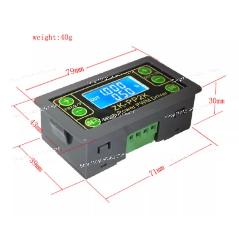 ZK-PP2K PWM Signal Generator - 8A Driver Module, LCD Display | Motor/Lamp Dual Mode, Adjustable Pulse Frequency & Duty Cycle