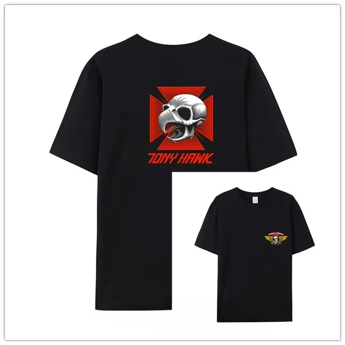 

2025 Amazing Tees Men T Shirt Double-sided Peralta Skateboard Bones T-shirt Male T-shirts