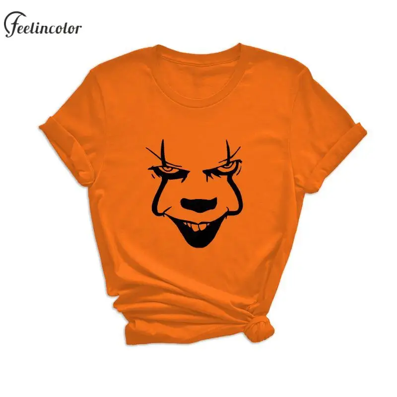 

Up To No Good Women T-Shirt Halloween Short Sleeve Top Friends Gift Temperament Summer Orange Tee Shirt Fashion Female Clothing
