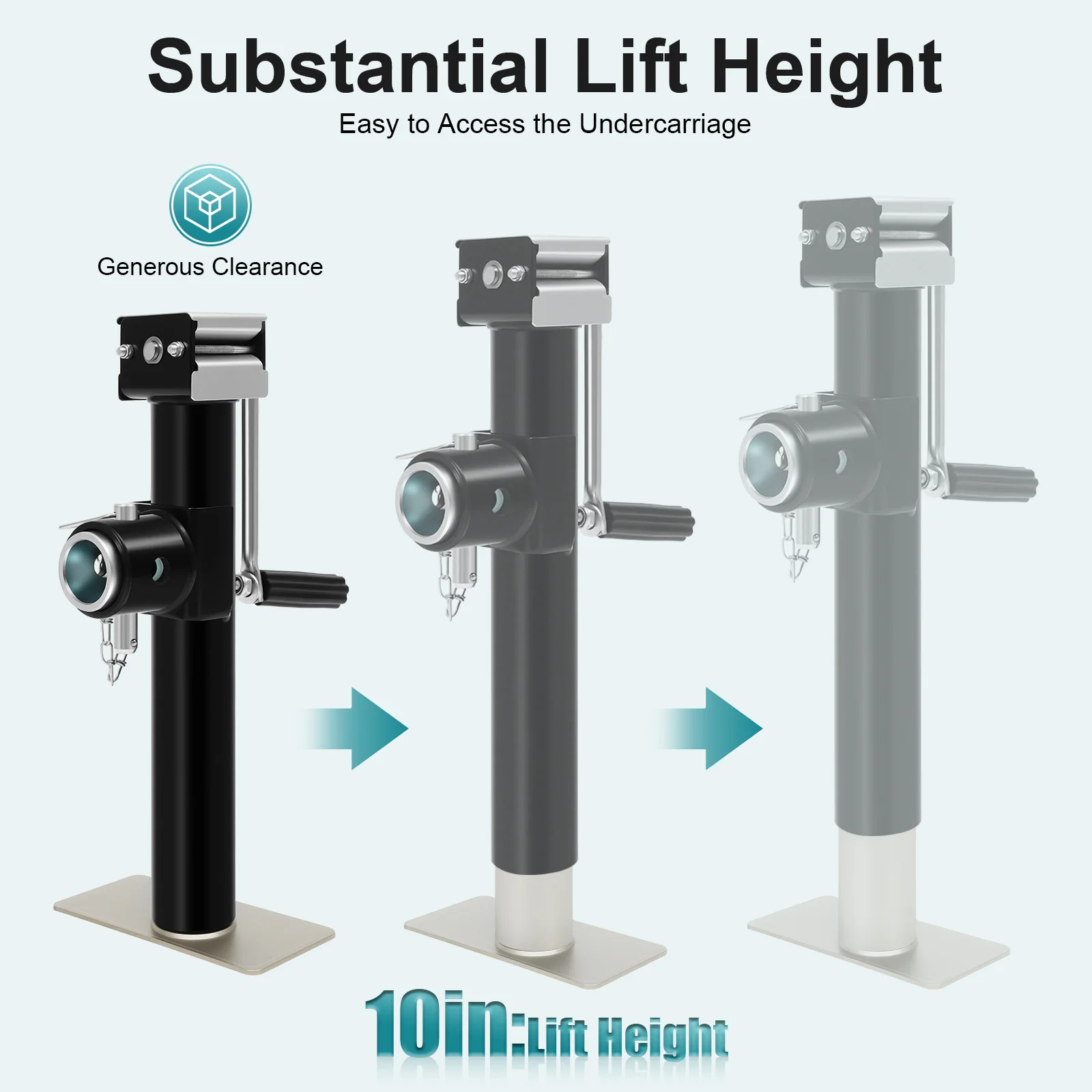 Supports de remorque robustes 1000 lb, hauteur de levage 26 cm, pieds de support d'angle pour le levage de camping-cars et yachts