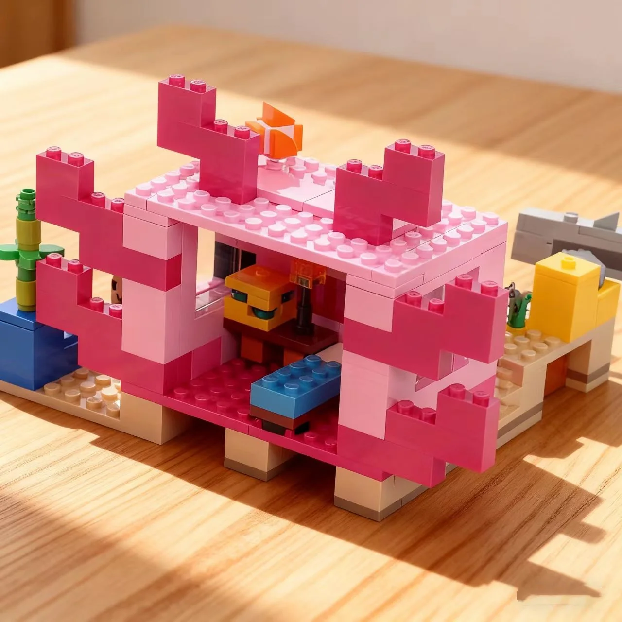 ชุดตัวต่อบล็อกที่ใช้ร่วมกันได้กับแบรนด์ต่างๆ ชุดเกม My Pixel World บล็อกตัวต่อ 21247 บ้านปลาอ็อกซ์โลต์ล ซอมบี้ใต้น้ำ ของเล่น MOC ของขวัญ