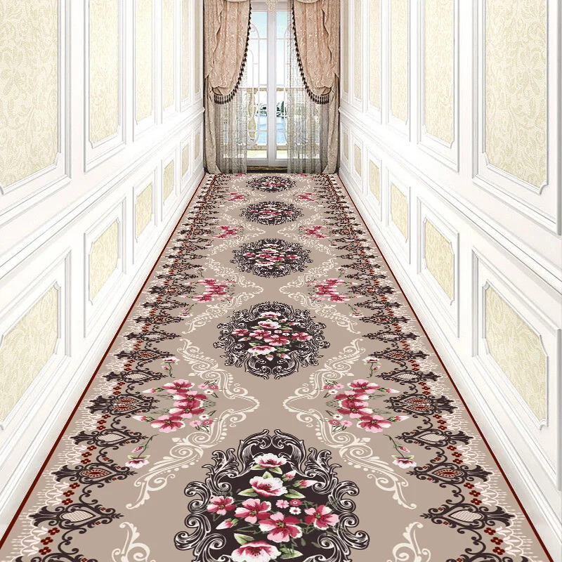 

Reese Traditional Elegant Floral Lobby Carpets Long Area Rugs Stairway Hallway Home Decor Corridor Aisle Party Wedding Anti Slip