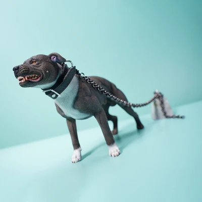 Jxk129 1/6 Scale Dog American Pit Bull Terrier Pet Dog Resin Scene