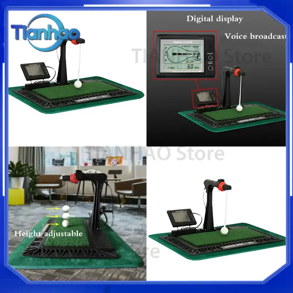 Digital Swing Practice Golf Exerciser Trainer with English Panel Digital Screen and Auxiliary Voice for Indoor Use