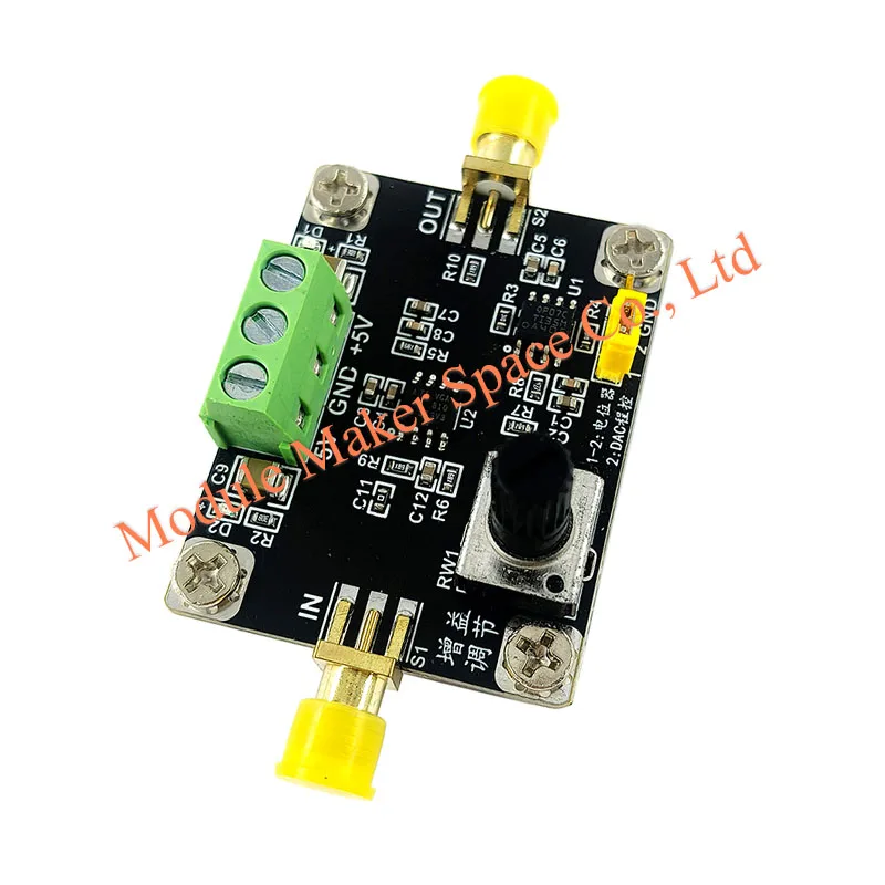 VCA810 Voltage Controlled Amplifier Module Programmable Gain Adjustment ±40dB Manual and DA Control Voltage Signal Amplification