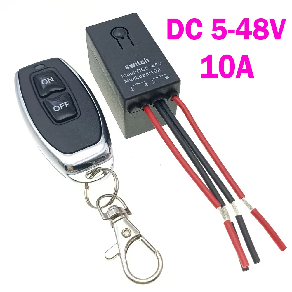 

Mini Size 433MHz RF Remote Control Switch DC 5V 12V 24V 36V 48V 10A Relay Module Receiver Transmitters ON OFF Remote Control