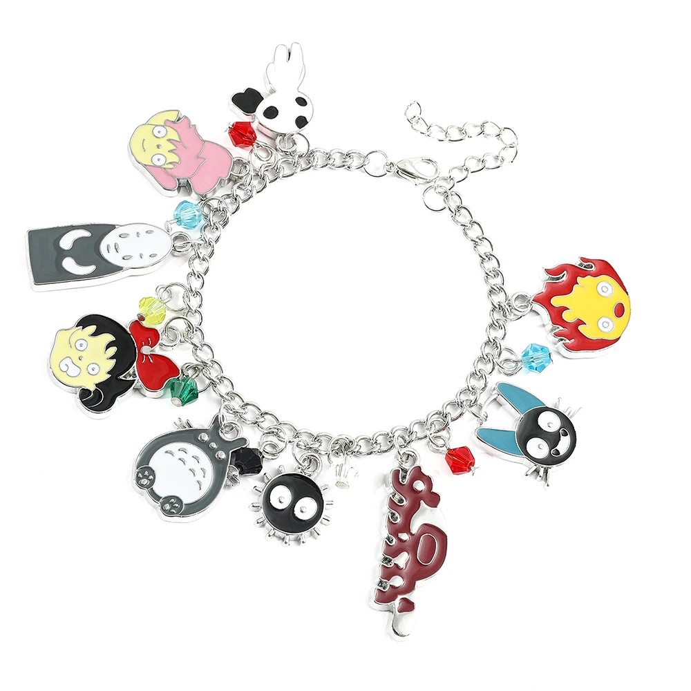 Cute Studio Ghibli Miyazaki Hayao Anime Charm Bracelet Femme With Totoro Spirited Away No Face Man Ponyo Howls Moving Castle