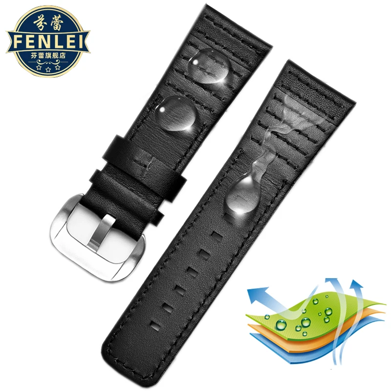 Cinturino per orologio in vera pelle per cinturino per orologio Seven Friday M2/Q201/02/03 P1 accessori per bracciale in pelle bovina da uomo Black