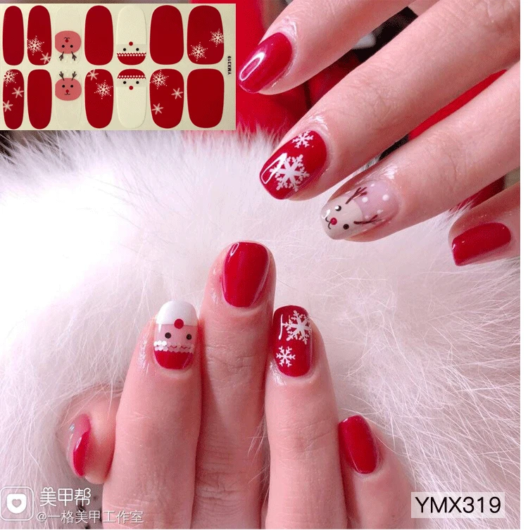 

14 Full decals Nails Polish Stickers DIY Nail Stickers Christmas Halloween Snowflakes Nail Art supplies manicure free shipping