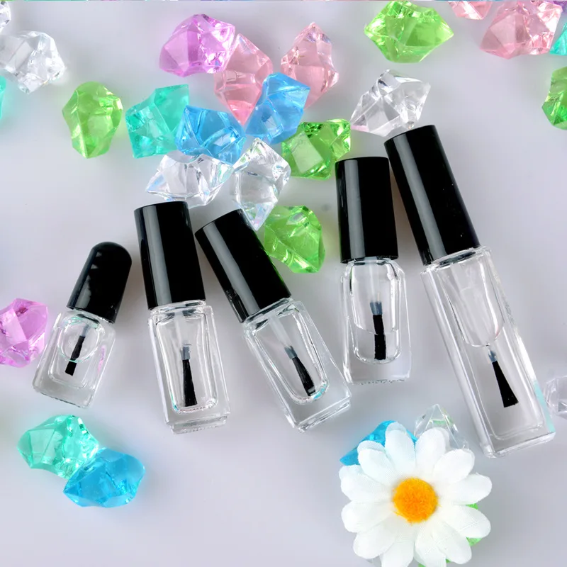 

100pcs 3ml 4ml 5ml 10ml Nail Polish Bottle Nail Gel Empty Bottle with Brush Glass Empty Bottle