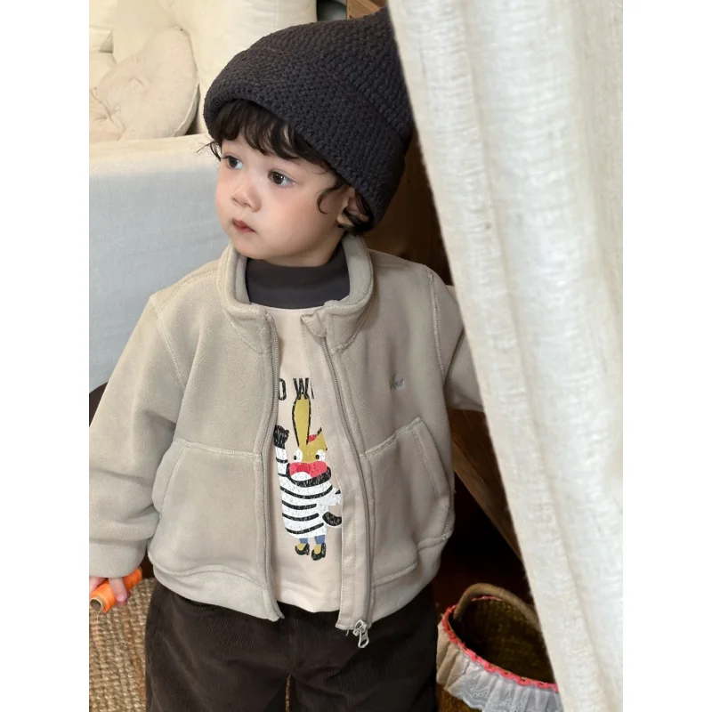 

Children's Clothing New Style Kids Outfits2025Autumn and Winter Baby Coat Children's Clothing Boys Thickened Set