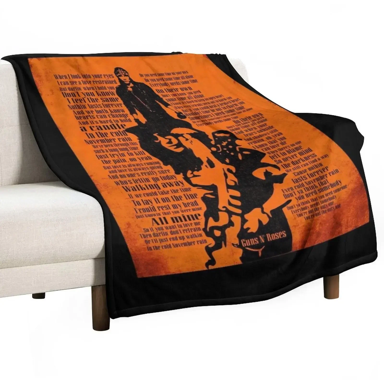 

November Rain Song Lyrics Poster - November Rain Rock Music 1991 Throw Blanket wednesday Luxury Brand Summer Beddings Blankets