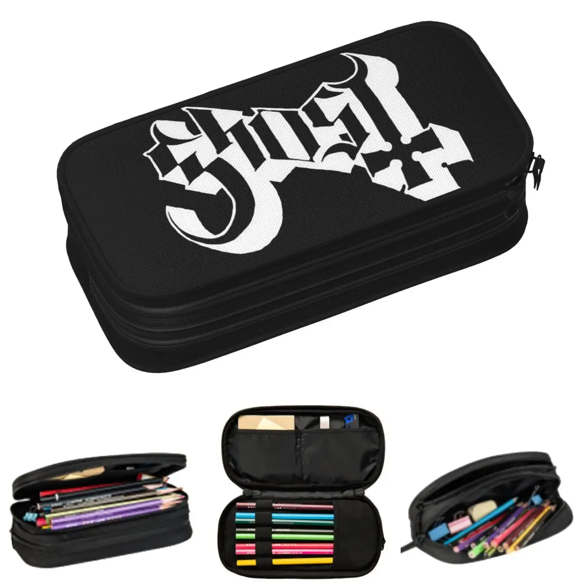 Ghost B.C. Band Pencil Cases for Students School Pen Box Pencil Bag Large Storage Pencil Pouch