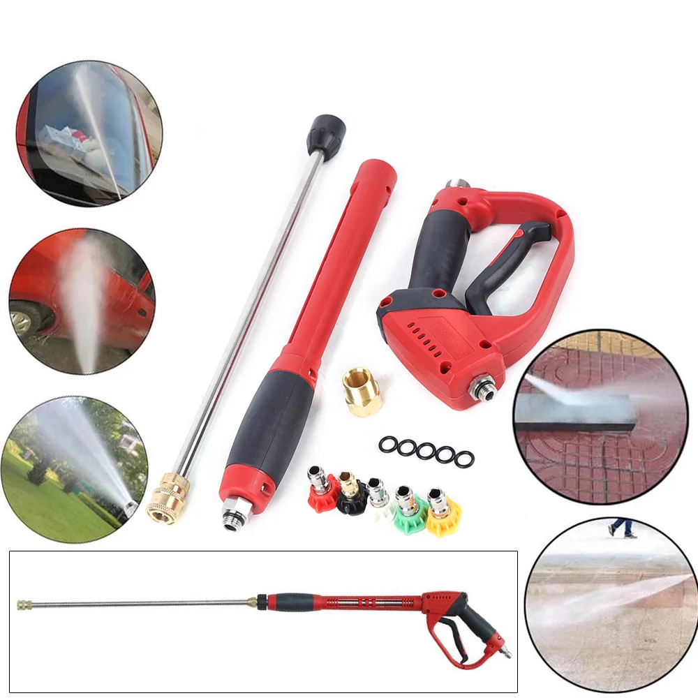 High Pressure Car Washer Portable Water Jet Gun Garden Sprayer Powerful Spray Gun Machine Cleaning Wand Nozzles+Extender