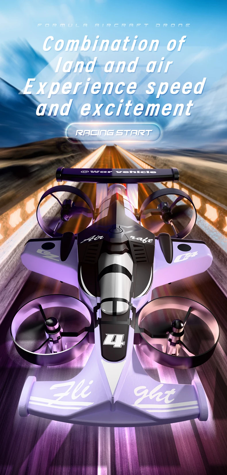 2026 2in1 Amphibious RC Car And RC Plane 2.4G Left and Right Throttle Drift Racing Fixed-wing Aircraft Drone Toys For Children