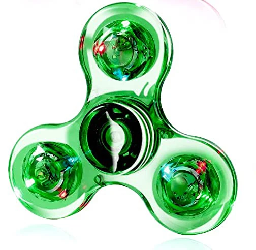 Kristal Lichtgevende LED licht Fidget Spinner Hand Top Spinners Glow in Dark EDC Stress Relief Speelgoed Kinetische Gyroscoop voor Kinderen