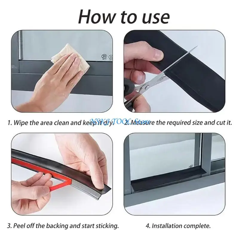 

L8RC Home Window Water Blocking Strips Sliding Window Rain Weatherstrip Rainwater Drainage Strips for Quick Setups Enduring