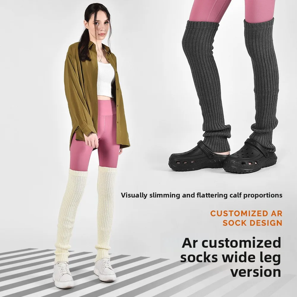 JK Japanese Style Leg Warmers Y2k Girls Thigh High Stockings Women Leg Warmers Autumn Winter Knitted Foot Cover Knee High Socks