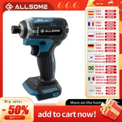 Allsome 21V Cordless Impact Driver,3-Speed 1/4-Inch Brushless Electric screwdriver