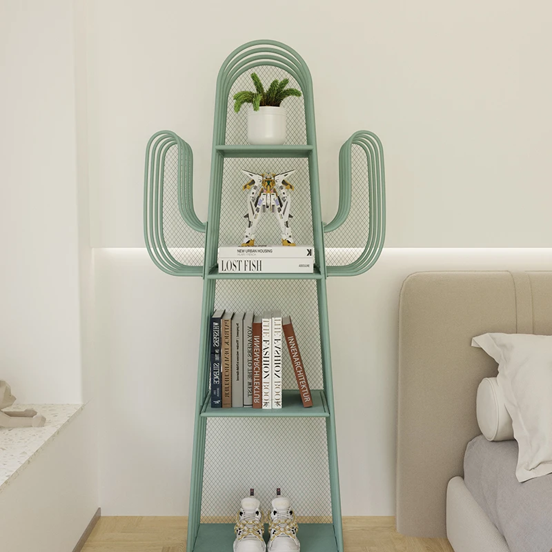 Living room bedroom children's bookshelf bookcase cactus fall subway art bedside table decorative shelf