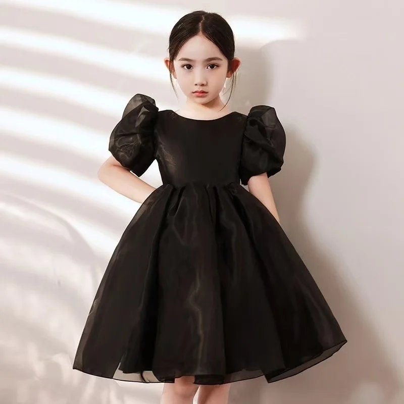 

Children's Birthday Dresses Black Princess Dress Little Host Walk Girl Piano Playing Performance Clothes Spring